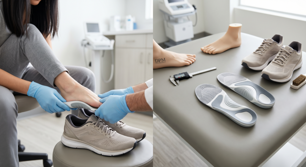 Custom orthotics for plantar fasciitis treatment at Frisco Foot & Ankle Specialists